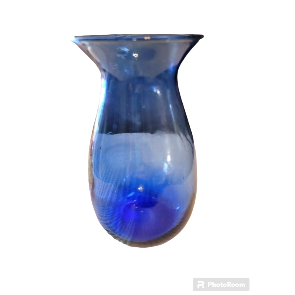 Blue glass vase